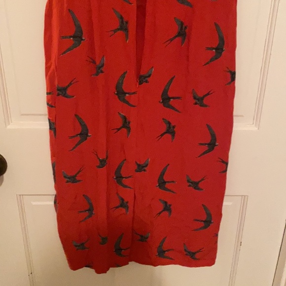 ASOS Red Bird Print Wrap Dress - Picture 6 of 10